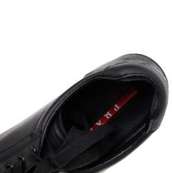 Pre Owned Prada Sport Black Leather Low Top Sneakers Size 39.5
