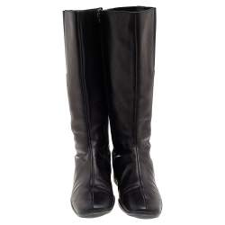 Pre Owned Prada Sport Black Leather Riding Boots Size 40