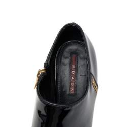 Pre Owned Prada Sport Black Patent Leather Booties Size 37