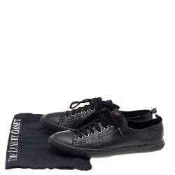 Pre Owned Prada Sport Black Leather Low Top Sneakers Size 36