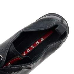 Pre Owned Prada Sport Black Leather Low Top Sneakers Size 36