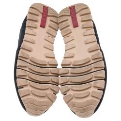 Pre Owned Prada Sport Black/Pink Mesh And Neoprene Slip On Sneakers Size 36.5