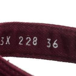 Prada Sport Burgundy Canvas Ankle Strap Wedge Sandals Size 36