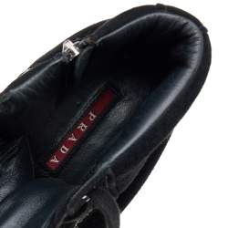 مملوكة مسبقًا حذاء رياضي برادا سبورت نعل روكي سويدي أسود مقاس 35.5