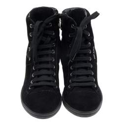 مملوكة مسبقًا حذاء رياضي برادا سبورت نعل روكي سويدي أسود مقاس 35.5