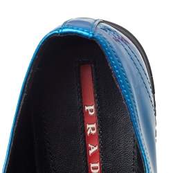 Pre Owned Prada Sport Blue Patent Leather Low Top Sneakers Size 40