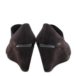 Pre Owned Prada Sport Grey Suede Mary Jane Wedge Pumps Size 39