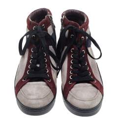 Prada Sport Multicolor Suede High Top Sneakers Size 37.5