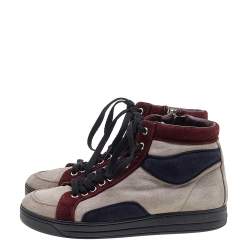 Prada Sport Multicolor Suede High Top Sneakers Size 37.5