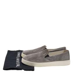 Pre Owned Prada Sport Grey Suede Slip On Sneakers Size 39.5