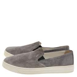 Pre Owned Prada Sport Grey Suede Slip On Sneakers Size 39.5