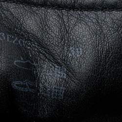 Pre Owned Prada Sport Black Leather And Nylon Lace Up Wedge Sneakers Size 39