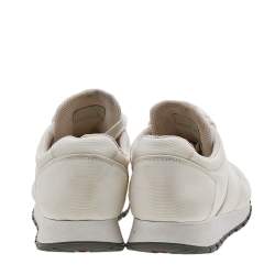 Prada Sport White Canvas Lace Up Low Top Sneakers Size 38.5