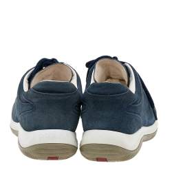 Prada Sport Blue Suede Low Top Sneakers Size 36