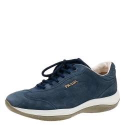 Prada Sport Blue Suede Low Top Sneakers Size 36