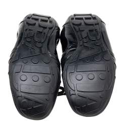 Pre Owned Prada Sport Black Patent Leather Lace Up Ballet Flats Size 36.5