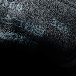 Pre Owned Prada Sport Black Patent Leather Lace Up Ballet Flats Size 36.5