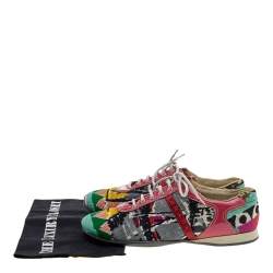 Prada Sport Multicolor Fabric And Patent Leather Low Top Sneakers Size 38.5