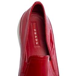 Pre Owned Prada Sport Red Patent Leather Slip-On Sneakers Size 38