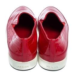 Prada Sport Red Patent Leather Slip-On Sneakers Size 38