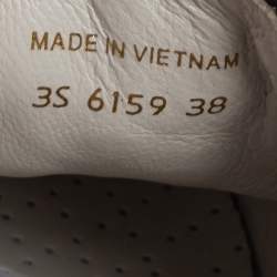 Pre Owned Prada Sport Black Leather Eyelet Embellished Slip-On Sneakers Size 38