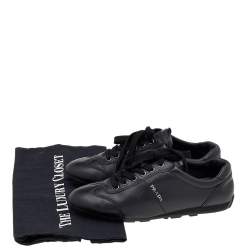 Pre Owned Prada Sport Black Leather Low Top Sneakers Size 37