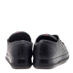 Prada Sport Black Leather Low Top Sneakers Size 35