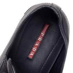 Prada Sport Black Leather Low Top Sneakers Size 35