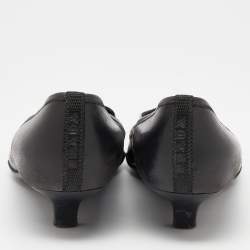 Pre Owned Prada Sport Black Leather Loafer Pumps Size 37
