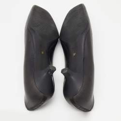 Pre Owned Prada Sport Black Leather Loafer Pumps Size 37