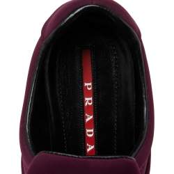 Pre Owned Prada Sport Burgundy Nylon Slip On Sneakers Size 37.5
