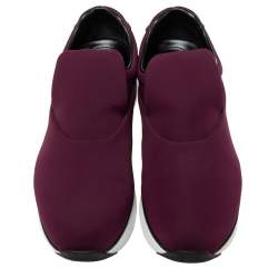 Pre Owned Prada Sport Burgundy Nylon Slip On Sneakers Size 37.5