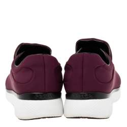 Pre Owned Prada Sport Burgundy Nylon Slip On Sneakers Size 37.5
