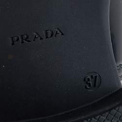 Pre Owned Prada Black Rubber Rain Boots Size 37