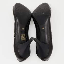 Pre Owned Prada Sport Black Patent and Leather Cap Toe Pumps Size 38