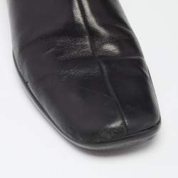 Pre Owned Prada Sport Black Leather Calzature Donna Calf Length Boots Size 37.5