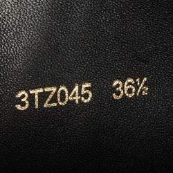 Pre Owned Prada Sport  Black Nubuck Leather Wedge Ankle Boots Size 36.5