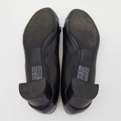 Pre Owned Prada Sports Black Leather Bow Cap Toe Block Heel Pumps Size 39.5