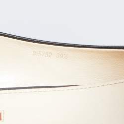 Pre Owned Prada Sports Black Leather Bow Cap Toe Block Heel Pumps Size 39.5