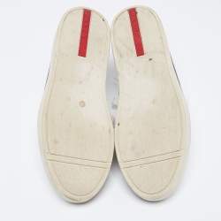 Pre Owned Prada Sport White/Grey Leather Low-Top Sneakers Size 39.5