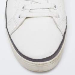 Pre Owned Prada Sport White/Grey Leather Low-Top Sneakers Size 39.5