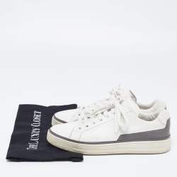 Pre Owned Prada Sport White/Grey Leather Low-Top Sneakers Size 39.5