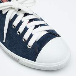 Pre Owned Prada Sport Navy Blue Suede Low Top Sneakers Size 38