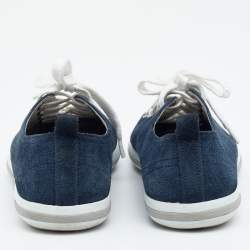 Pre Owned Prada Sport Navy Blue Suede Low Top Sneakers Size 38