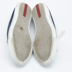 Pre Owned Prada Sport Navy Blue Suede Low Top Sneakers Size 38