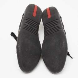 Pre Owned Prada Sport Black Patent Leather and Neoprene Low-Top Sneakers Size 39