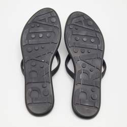 Pre Owned Prada Sport Black Rubber Thong Flats Size 38