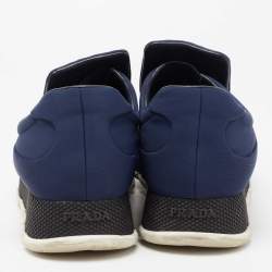 Pre Owned Prada Sport Blue Nylon Slip On Sneakers Size 40.5