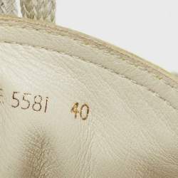 Pre Owned Prada Sport Neon Yellow/Silver Leather Cap Toe Low Top Sneakers Size 40