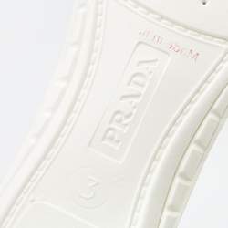 Pre Owned Prada Sport White/Grey Mesh and Neoprene America’s Cup Sneakers Size 36